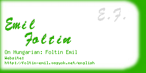 emil foltin business card